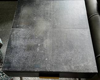 Contemporary faux shagreen single-drawer side table