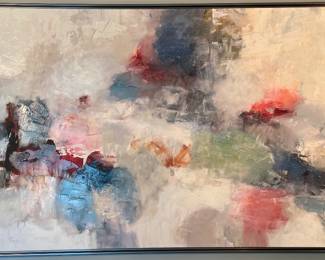 Expressions of Today" by Lisa Ridgers, featuring a similar abstract style with pink, blue, and cream tones