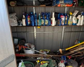 Assorted Garden Chemicals and Tools