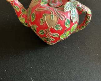 Miniature Cloisonn Apple Teapot
