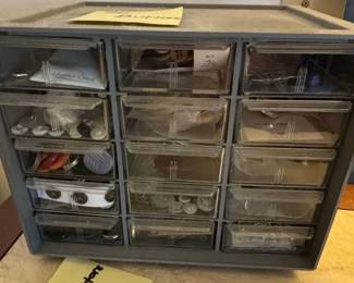 Vintage Button Collection in MultiDrawer Storage Unit