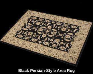 Black PersianStyle Area Rug second image