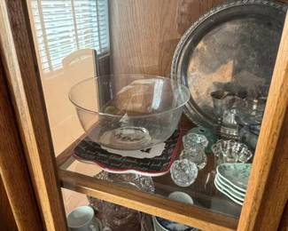 Assorted Vintage Glassware and SilverPlated Tray