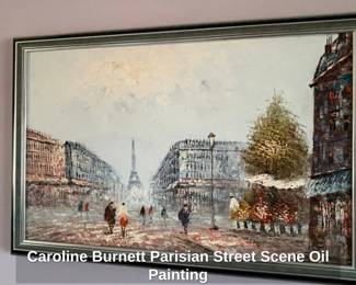 Caroline Burnett Parisian Street Scene Oil Painting
