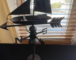 Good Directions Black Aluminum Sailboat Garden Weathervane second image