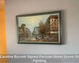Caroline Burnett Signed Parisian Street Scene Oil Painting