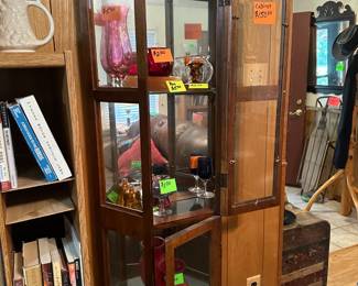 CURIO CABINET AND COLLECTABLES