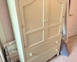 Pale Green Armoire with Drawers