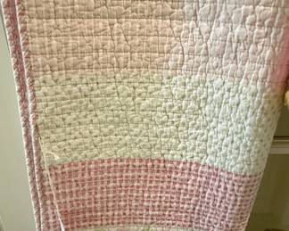 Cozy Line Home Fashions Pink Floral Whimsy Gingham Stripe Quilt