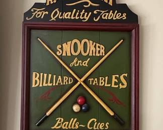 R.F. Knight "For Quality Tables" Snooker and Billiard Tables Sign