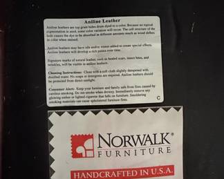 Norwalk Furniture Aniline Leather Loveseat