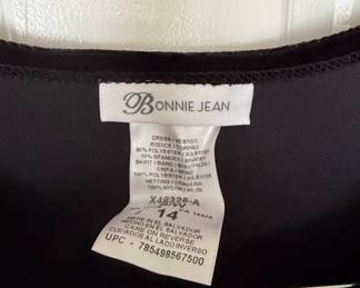 Bonnie Jean Girls' Black Velvet Zebra Print Dress