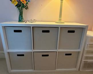 IKEA KALLAX Shelving Unit with Fabric Bins