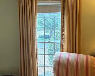 Lined Pinch Pleat Drapery Panels with Decorative Trim