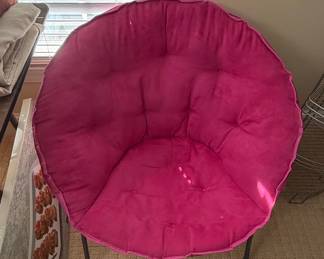 Pink Microsuede Saucer Chair