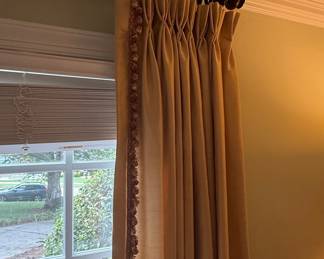 Lined Pinch Pleat Drapery Panels with Decorative Trim