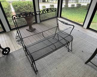 Woodard Briarwood High-Back Wrought Iron Loveseat Glider