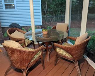 Rattan Table w/ Chairs