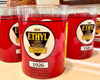 RARE set of Ethyl Corp Glasses
