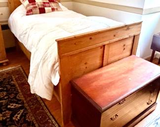 Pine Twin Beds- like new bedding