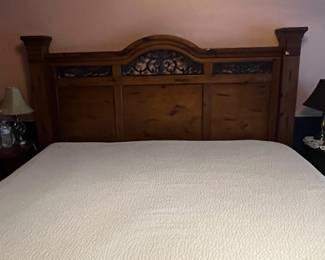 King size bed with large headboard and footboard 