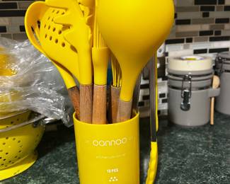 Yellow kitchen utensils 