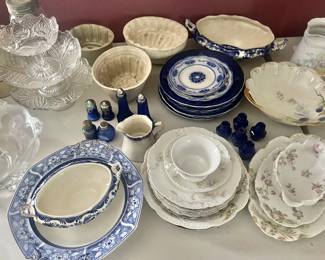 Jelly molds, Haviland Limoges, flow blue