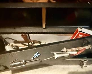 Large Metal Tool Box with Tools