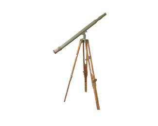 Brass & Wood Telescope, adjustable legs (Reproduction)
