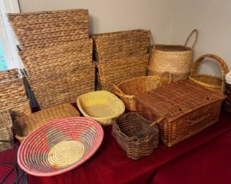 Various baskets for organization and decor