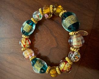 Thomas Kinkade Colors of Venice glass bead bracelet 