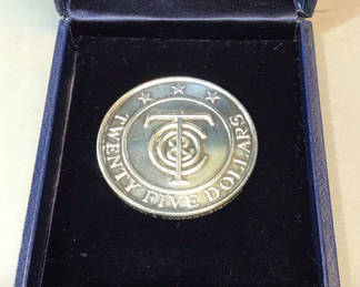 Lot 138: Tiffany & Co. Tiffany Money Sterling Coin (17+dwt)