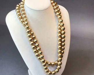 Lot 121: 14K Double Strand Bead Necklace (49+dwt)