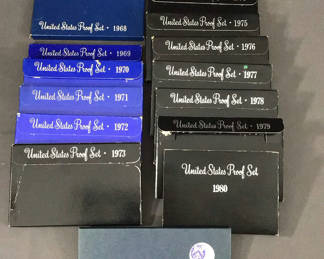 Lot 141: United States Proof Sets 1968–1980 & 1967 Special Mint Set