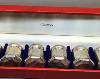 Lot 113: Vintage Cartier Sterling Shakers (39.2dwt)