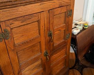 Antique oak icebox 