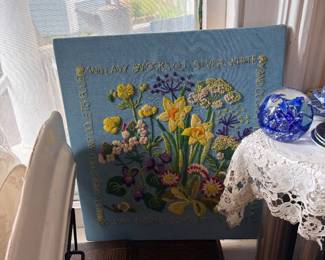 Vintage floral needle work