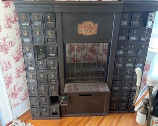 Authentic antique US post office cabinet