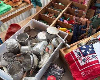 Children’s  toy vintage cookware ,Steiff Vintage puppets 