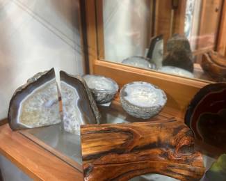 Geode bookends and coasters