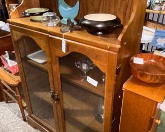 Oak curio display cabinet