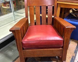 Mission-Style oak rocking chair
