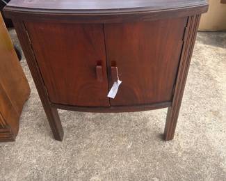 Vintage 1930s Mahogany Bow-Front Record / Sheet Music Cabinet