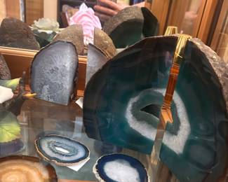 Geode bookends and coasters