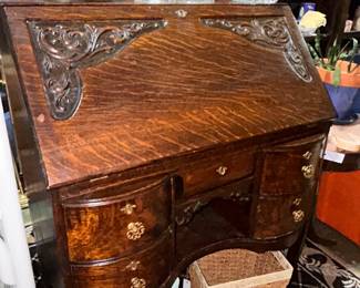 Antique quarter sawn oak secretary drop fromt desk