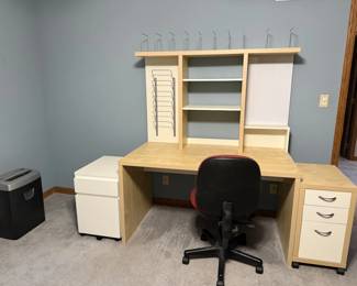 Office furniture with file cabinets and chair
