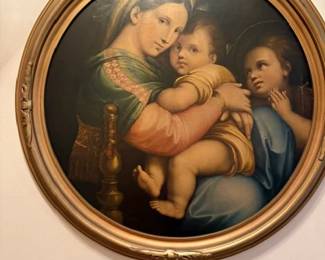 Antique Rafael Reproduction from Rome (23" Round Original Frame)