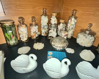 BOTTLES OF SEA SHELLS