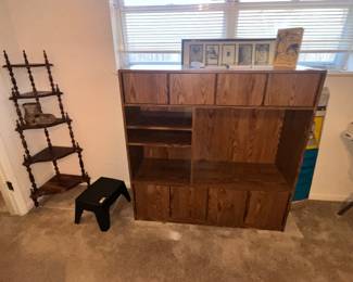 SMALL ENTERTAINMENT CABINET & CORNER ETEGERE