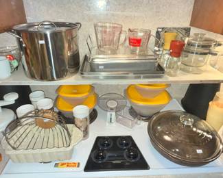 PYREX, STAINLESS STOCK POT & MORE